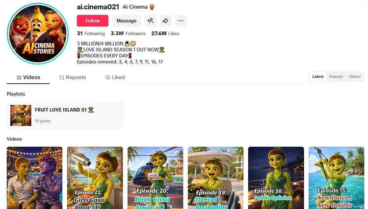 Ai Cinema TikTok Account eps Removed